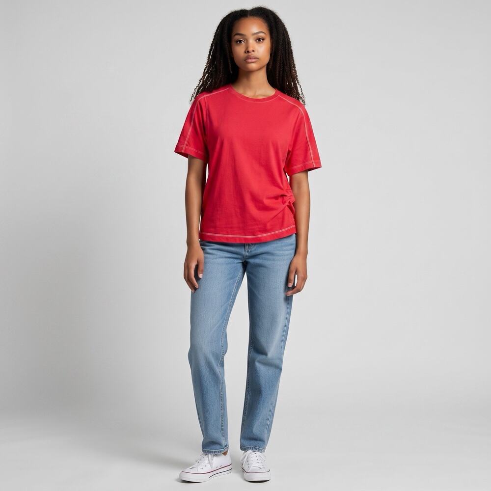 Zara Womens Top Side Pleat Ruffle S/S Red Small Casual Colorful City Feminine